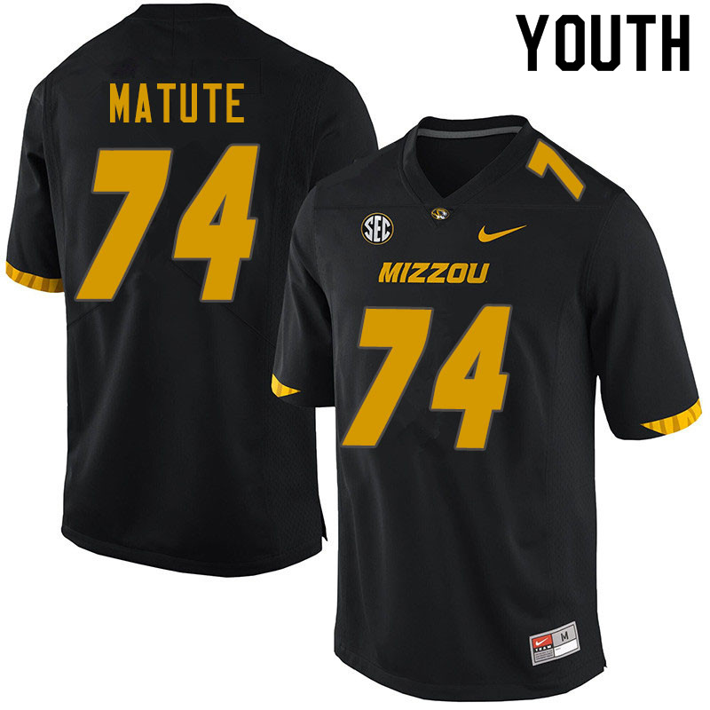 Youth #74 Angel Matute Missouri Tigers College Football Jerseys Sale-Black - Click Image to Close